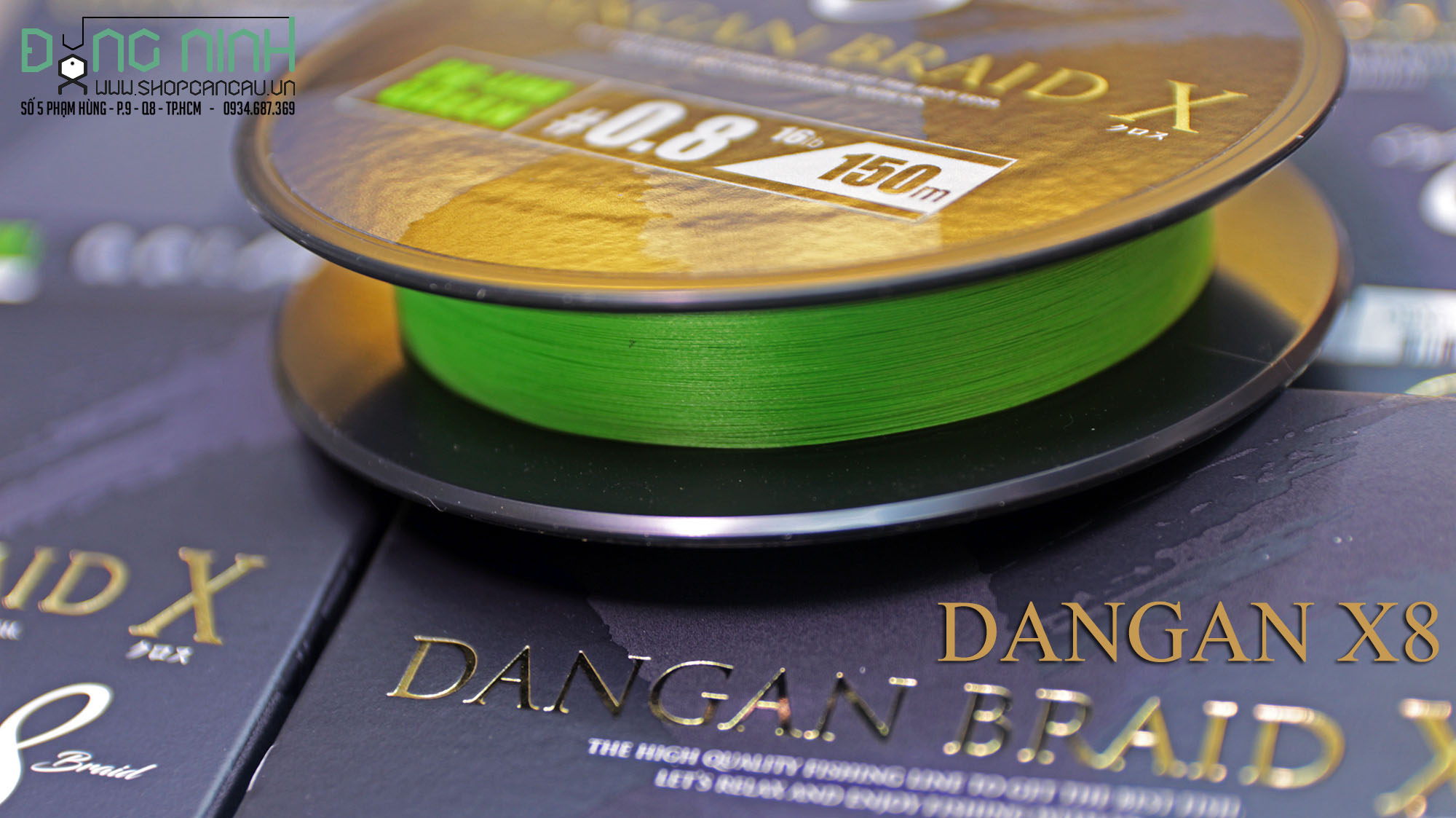 MAJOR CRAFT Tresse Ultra Haute Résistance 8 Brins DANGAN BRAID X8 150m Vert